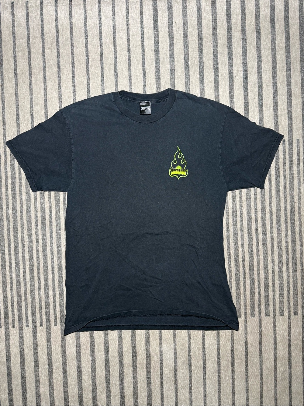 Creature Skateboards Logo Flame Graphic T-Shirt Black